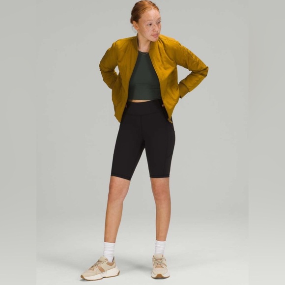 LULULEMON Nonstop Bomber Jacket Reversible in Gold Spice Size 4 - Picture 2 of 14